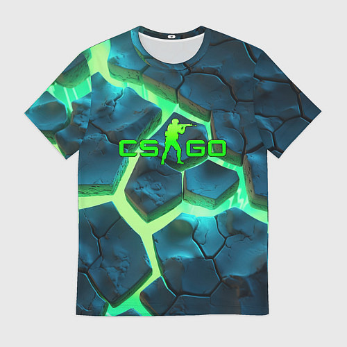 Мужская футболка CS GO green texture logo / 3D-принт – фото 1