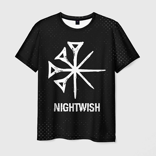 Мужская футболка Nightwish glitch на темном фоне / 3D-принт – фото 1