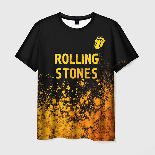 Мужская футболка Rolling Stones - gold gradient: символ сверху / 3D-принт – фото 1