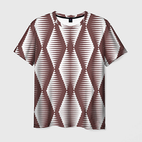 Мужская футболка Ромбы цвета кофе / 3D-принт – фото 1