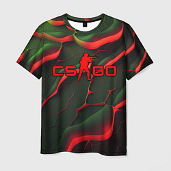 Футболка мужская CSGO red green texture, цвет: 3D-принт