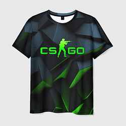 Футболка мужская CSGO green texture logo, цвет: 3D-принт