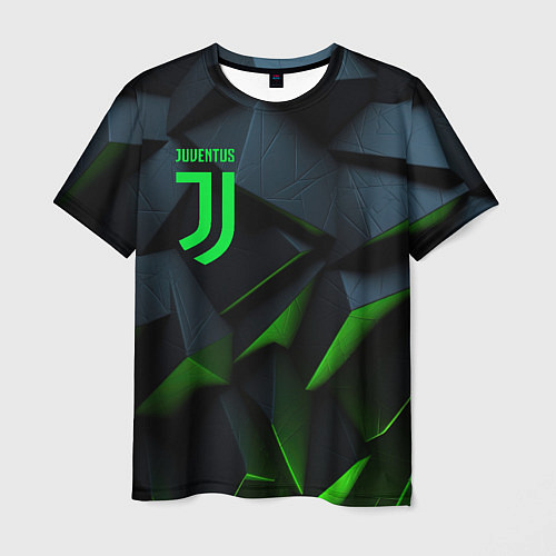 Мужская футболка Juventus black green logo / 3D-принт – фото 1