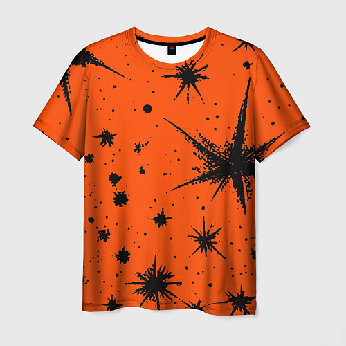 Мужская футболка Огненный оранжевый абстракция / 3D-принт – фото 1