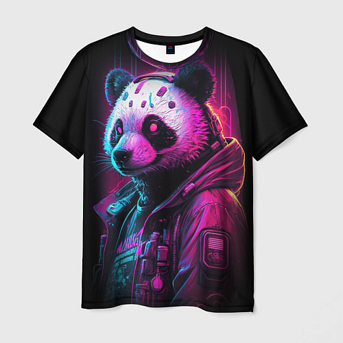 Мужская футболка Panda cyberpunk / 3D-принт – фото 1