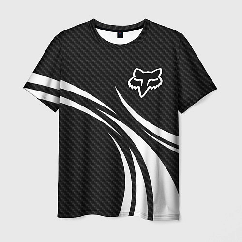 Мужская футболка Fox carbon line - white / 3D-принт – фото 1