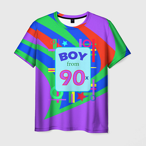 Мужская футболка Мальчик из 90-х / 3D-принт – фото 1