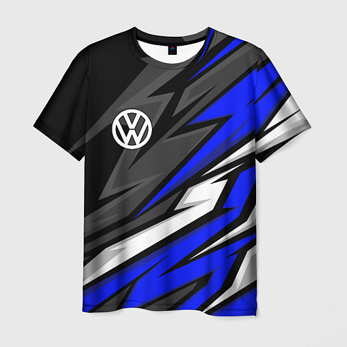 Мужская футболка Volkswagen - Синяя абстракция / 3D-принт – фото 1