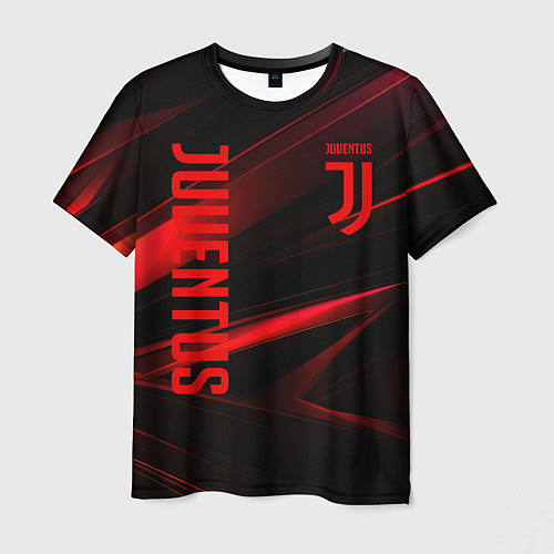 Мужская футболка Juventus black red logo / 3D-принт – фото 1