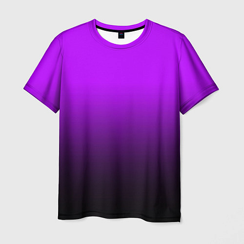 Мужская футболка Градиент фиолетово-чёрный / 3D-принт – фото 1