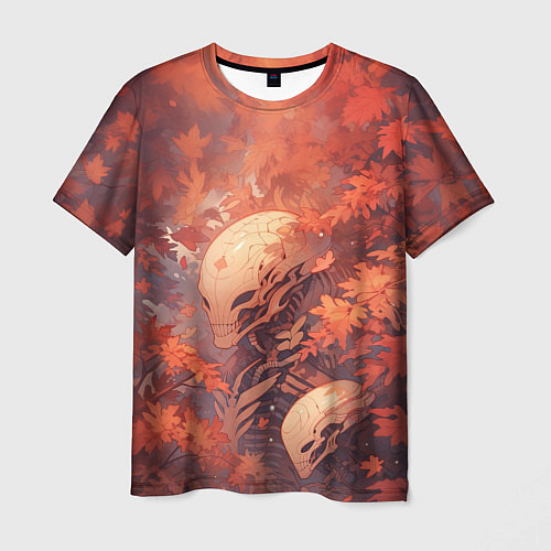 Мужская футболка Ксеноморф в осенней листве / 3D-принт – фото 1