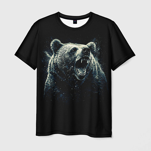 Мужская футболка Медведь разъярённый / 3D-принт – фото 1
