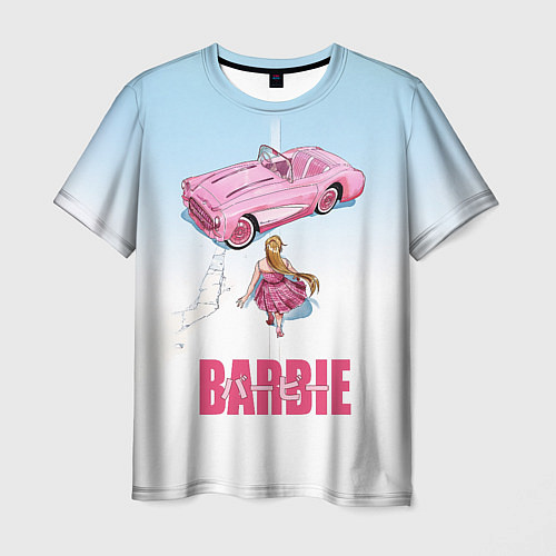 Мужская футболка Барби на дороге / 3D-принт – фото 1