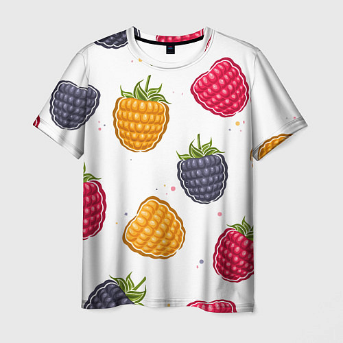 Мужская футболка Разноцветная малина / 3D-принт – фото 1