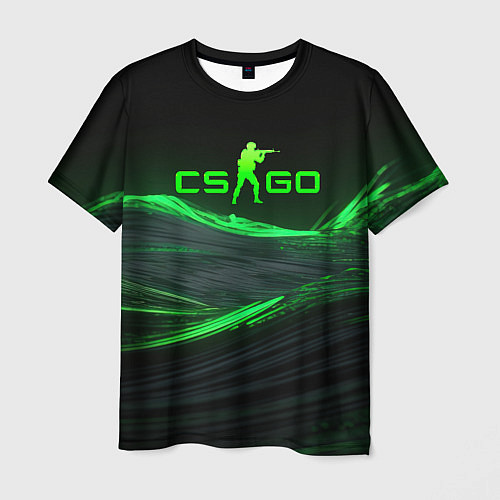 Мужская футболка CSGO neon green logo / 3D-принт – фото 1