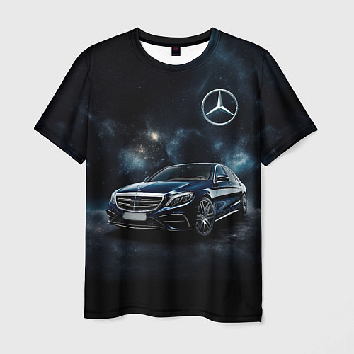 Мужская футболка Mercedes Benz galaxy / 3D-принт – фото 1