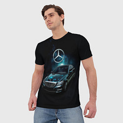 Футболка мужская Mercedes Benz dark style, цвет: 3D-принт — фото 2