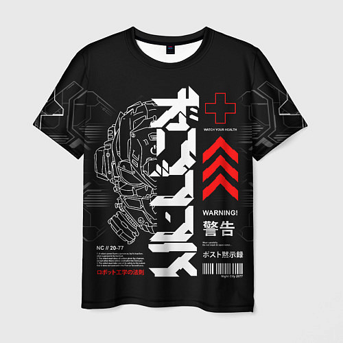 Мужская футболка Кибер арт в Японском стиле / 3D-принт – фото 1
