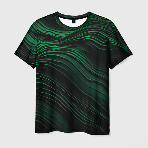 Мужская футболка Dark green texture / 3D-принт – фото 1