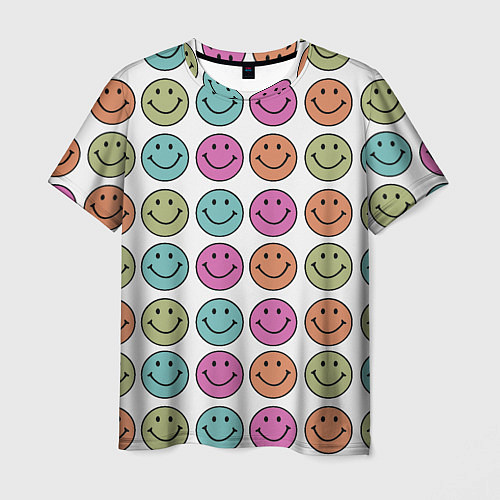 Мужская футболка Smiley face / 3D-принт – фото 1