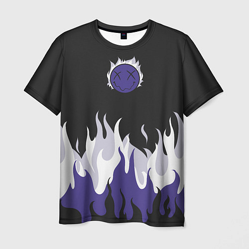 Мужская футболка Black fire emoji / 3D-принт – фото 1