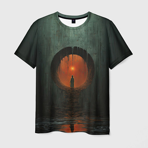 Мужская футболка Подземный храм / 3D-принт – фото 1