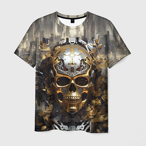 Мужская футболка Скелет-киборг / 3D-принт – фото 1