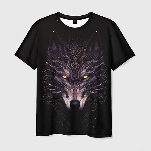 Мужская футболка Волк в кромешной темноте / 3D-принт – фото 1