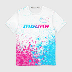 Футболка мужская Jaguar neon gradient style: символ сверху, цвет: 3D-принт