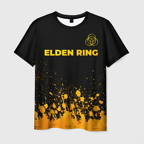 Мужская футболка Elden Ring - gold gradient: символ сверху / 3D-принт – фото 1