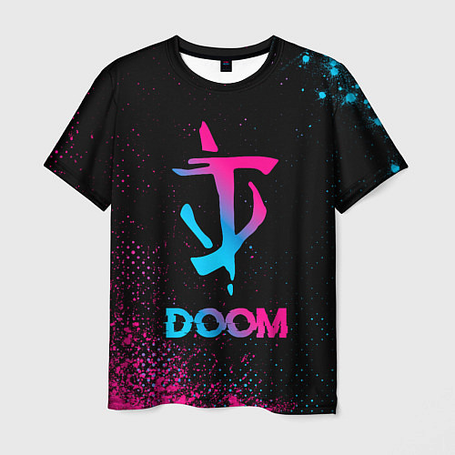 Мужская футболка Doom - neon gradient / 3D-принт – фото 1