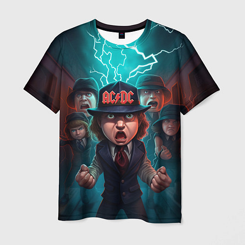 Мужская футболка ACDC cartoon / 3D-принт – фото 1