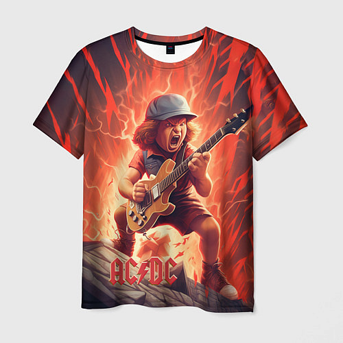 Мужская футболка ACDC fire rock / 3D-принт – фото 1