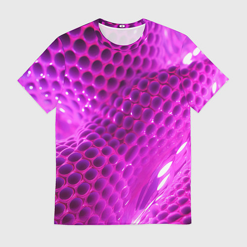 Мужская футболка Розовые объемные соты / 3D-принт – фото 1