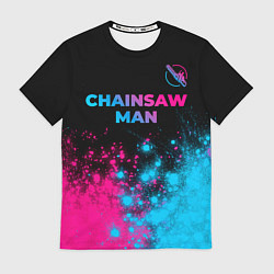 Футболка мужская Chainsaw Man - neon gradient: символ сверху, цвет: 3D-принт