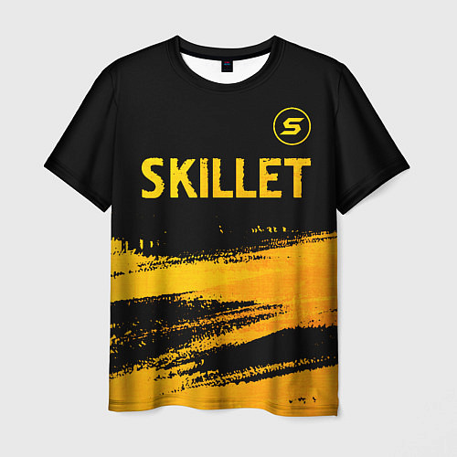 Мужская футболка Skillet - gold gradient: символ сверху / 3D-принт – фото 1