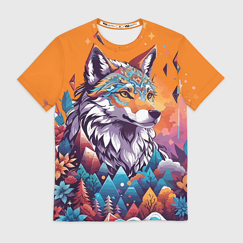Мужская футболка Рыжая лисичка - тотемное животное / 3D-принт – фото 1