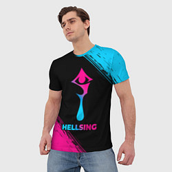 Футболка мужская Hellsing - neon gradient, цвет: 3D-принт — фото 2