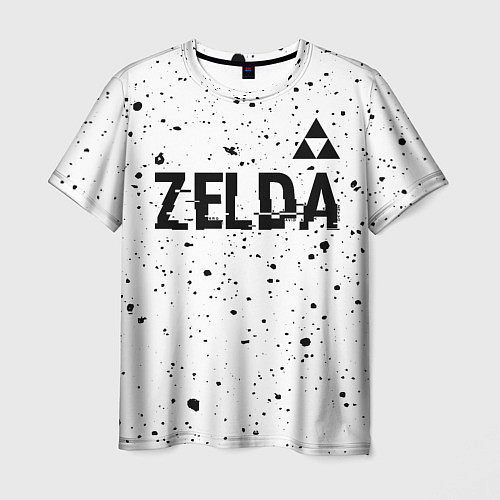 Мужская футболка Zelda glitch на светлом фоне: символ сверху / 3D-принт – фото 1
