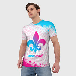 Футболка мужская Saints Row neon gradient style, цвет: 3D-принт — фото 2