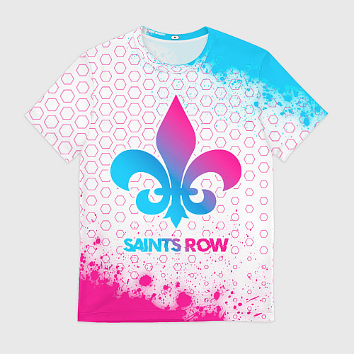 Мужская футболка Saints Row neon gradient style / 3D-принт – фото 1