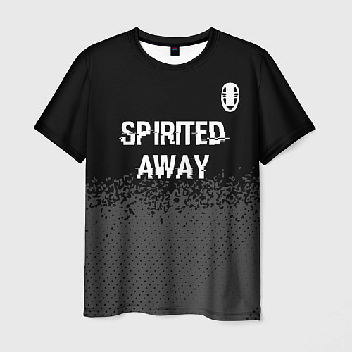 Мужская футболка Spirited Away glitch на темном фоне: символ сверху / 3D-принт – фото 1