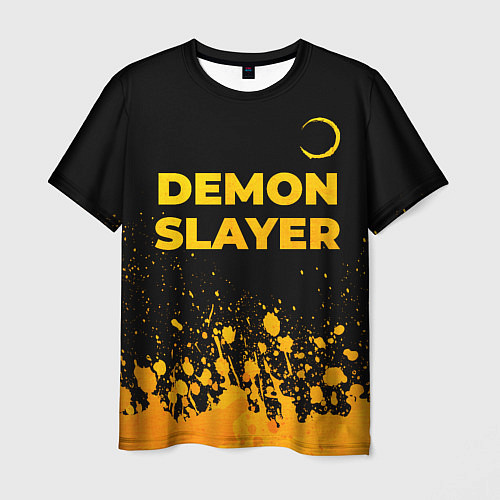 Мужская футболка Demon Slayer - gold gradient: символ сверху / 3D-принт – фото 1