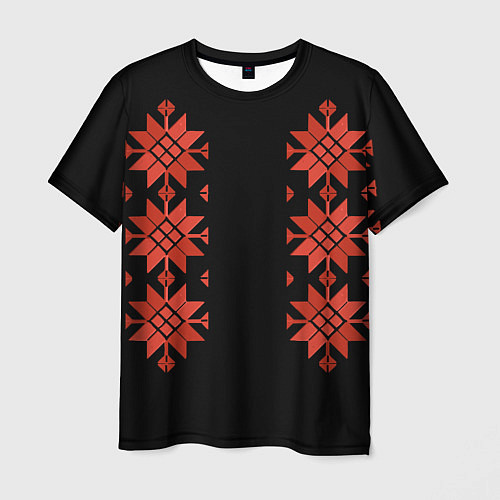 Мужская футболка Удмуртский - вертикаль black 2 / 3D-принт – фото 1