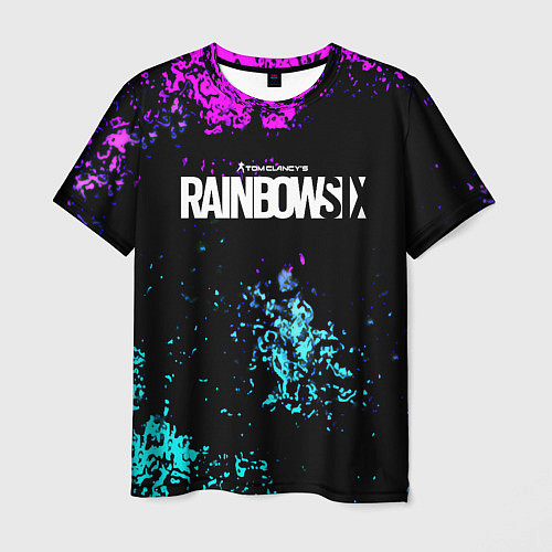 Мужская футболка Rainbow six неоновые краски / 3D-принт – фото 1
