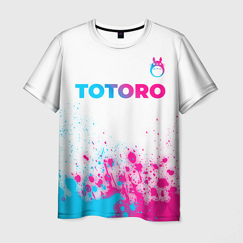 Мужская футболка Totoro neon gradient style: символ сверху / 3D-принт – фото 1