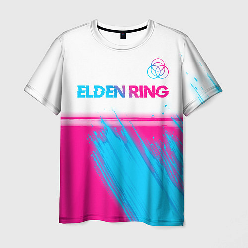 Мужская футболка Elden Ring neon gradient style: символ сверху / 3D-принт – фото 1