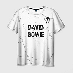 Футболка мужская David Bowie glitch на светлом фоне: символ сверху, цвет: 3D-принт