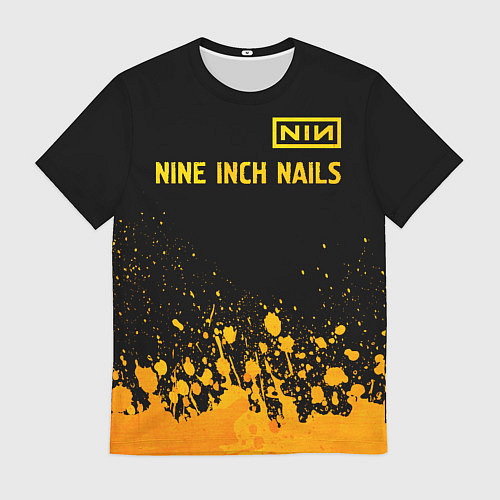 Мужская футболка Nine Inch Nails - gold gradient: символ сверху / 3D-принт – фото 1