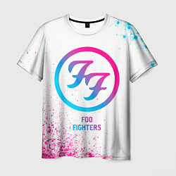 Футболка мужская Foo Fighters neon gradient style, цвет: 3D-принт